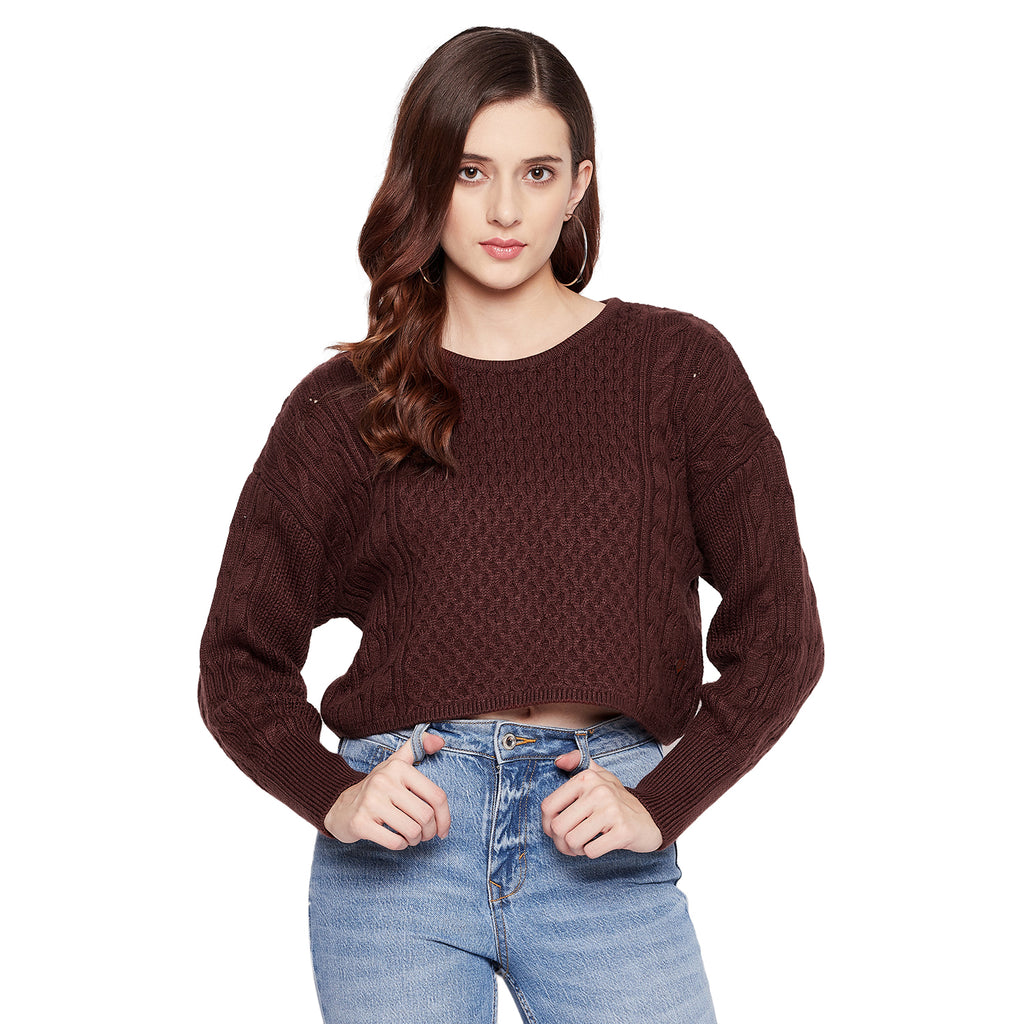 Duke Urban Women Full Sleeve Crop Sweater (SDS934)