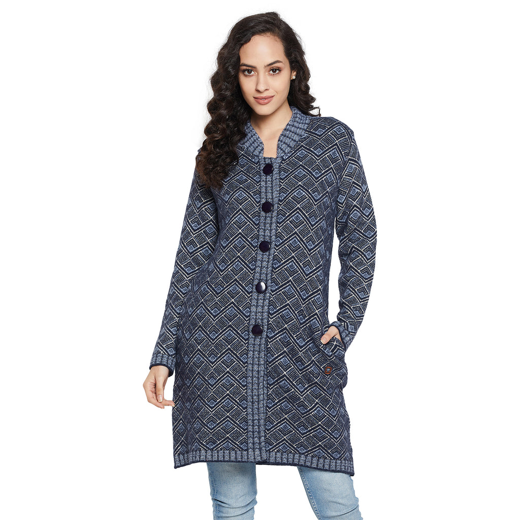 Duke Urban Women Full sleeve Collared Neck Cardigan (SDS1090)