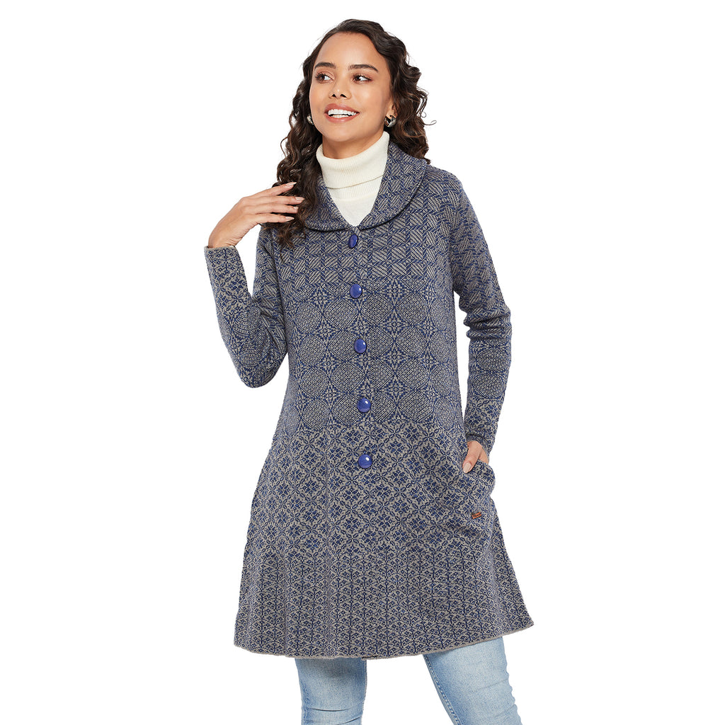Duke Urban Women Collared Neck Cardigan  (SDS1136)
