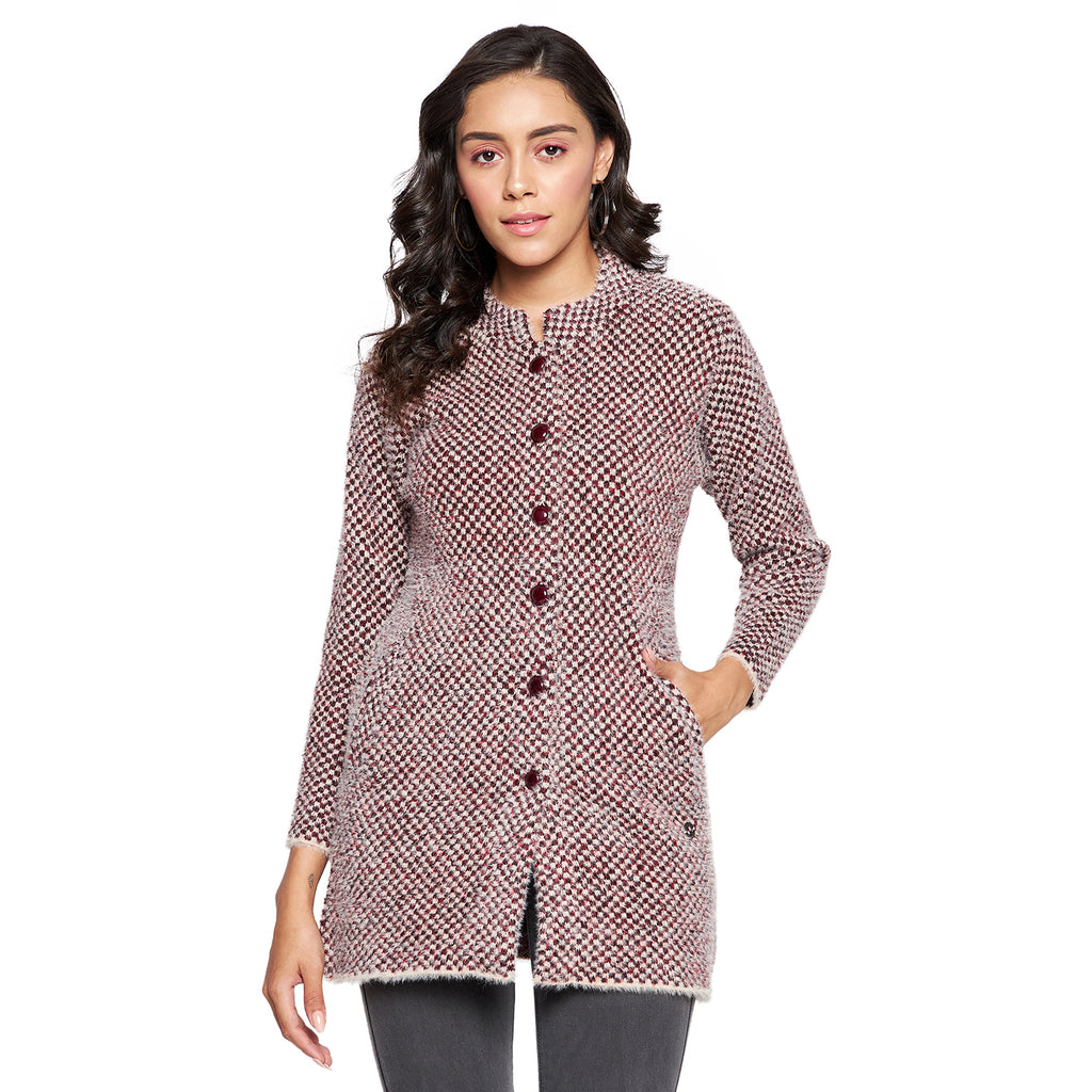 Duke Urban Women Full sleeve Collared Neck Cardigan (SDS1117)