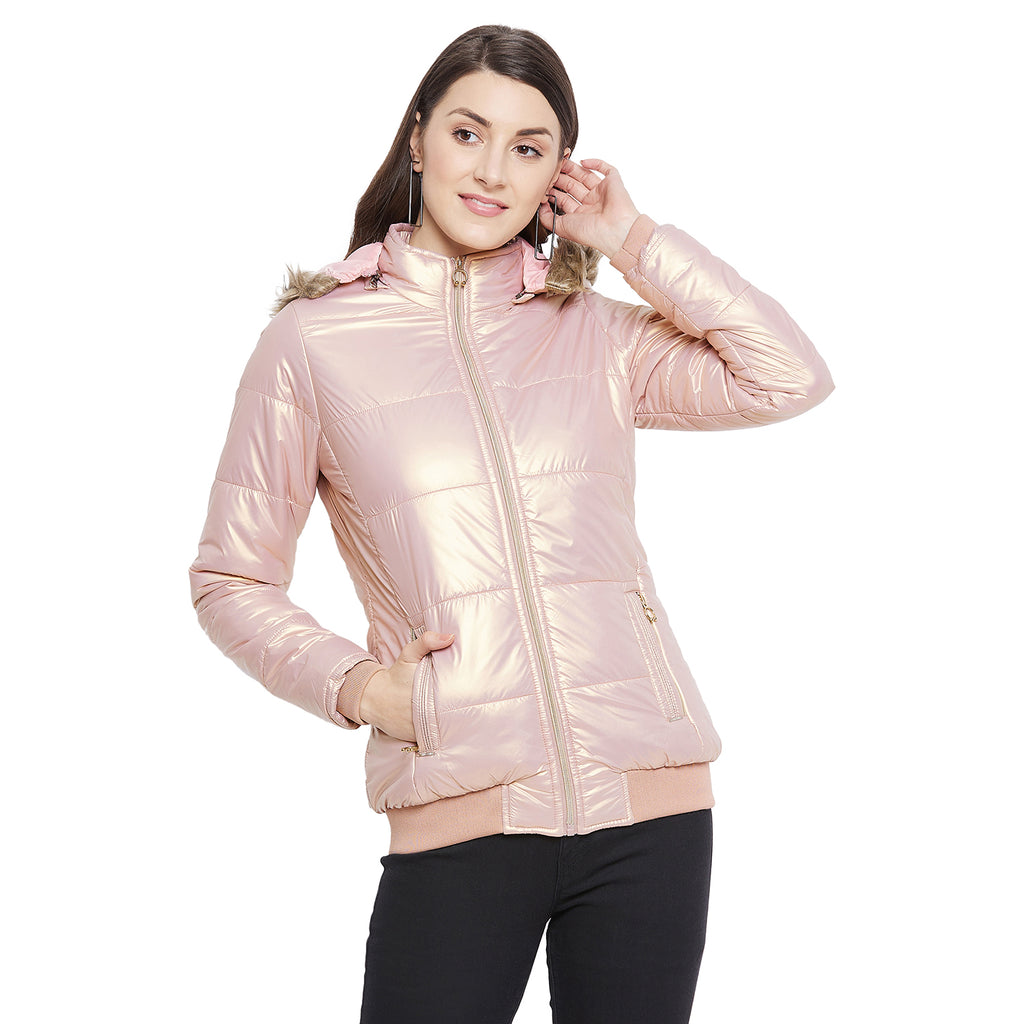 Duke Urban Women Full Sleeve Mettalic Quilted Jacket (SDZ6748)