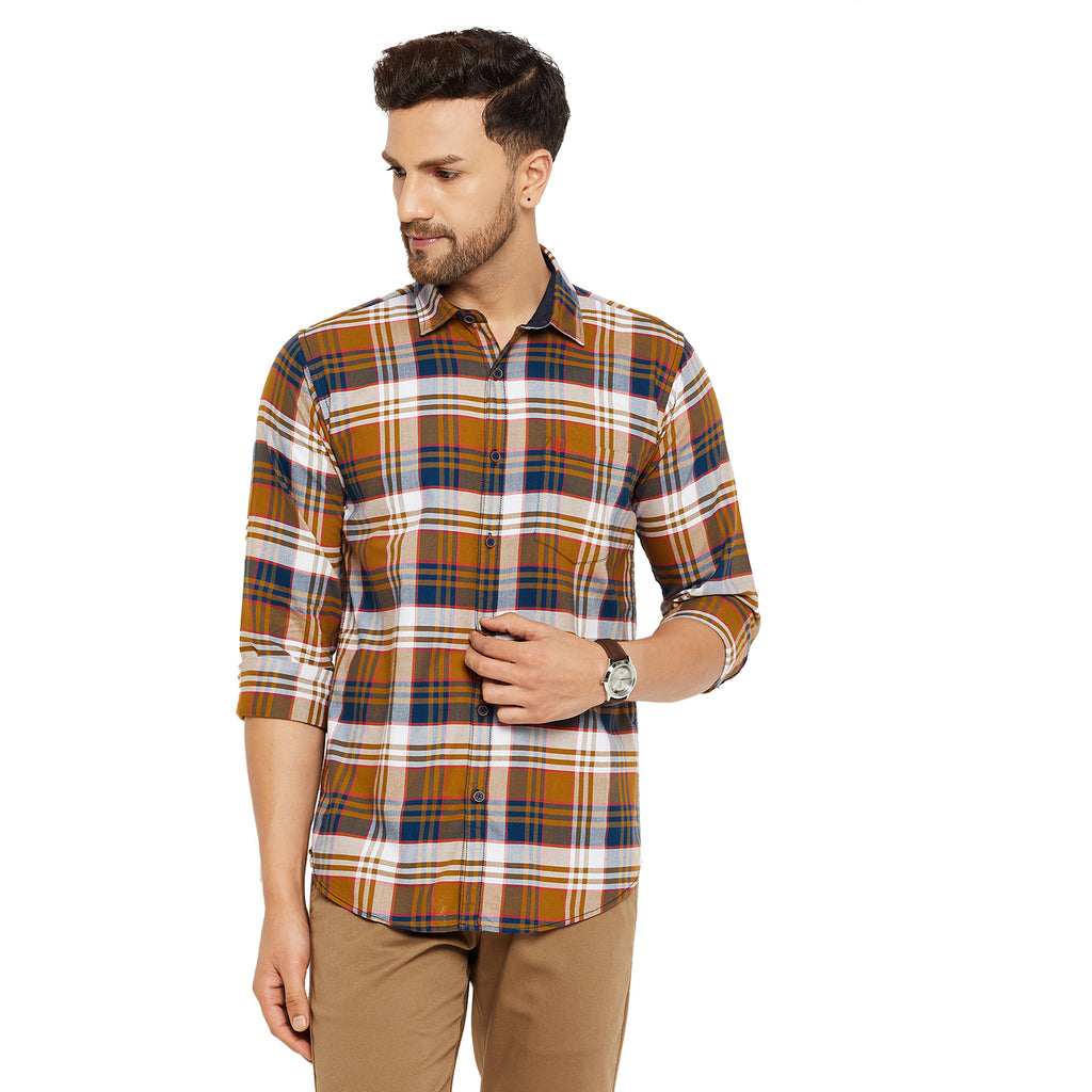 Duke Urban Men Slim Fit Solid Spread Collar Casual Shirt (SDO5CKOL)
