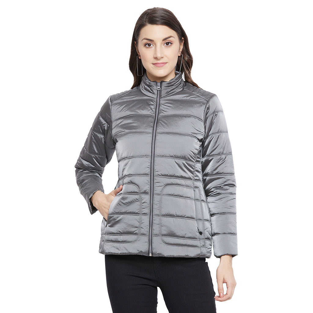 Duke Urban Women Full Sleeve Mettalic Quilted Jacket (SDZ6703)