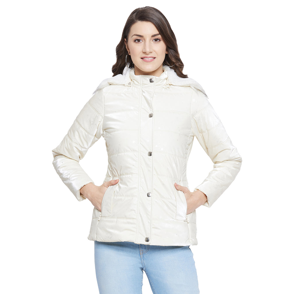 Duke Urban Women Full Sleeve Embossed Quilted Jacket (SDZ6741)