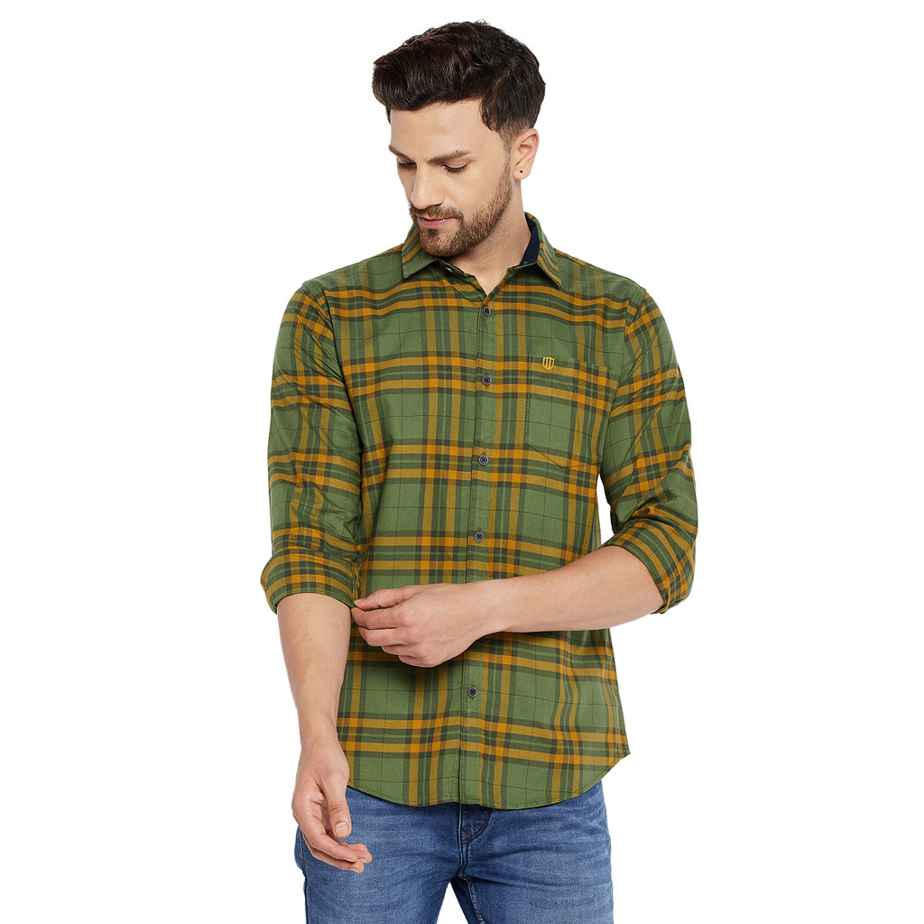 Duke Urban Men Slim Fit Solid Spread Collar Casual Shirt (SDO5CKOE)
