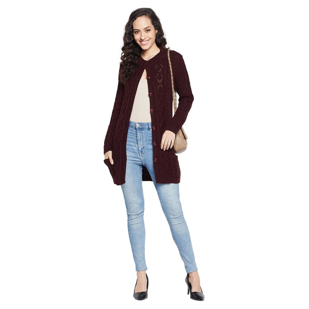 Duke Urban Women Full sleeve Round Neck Cardigan (SDS1116)