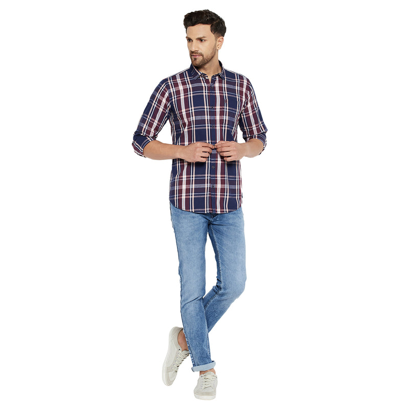 Duke Urban Men Slim Fit Solid Spread Collar Casual Shirt (SDO5CKR)