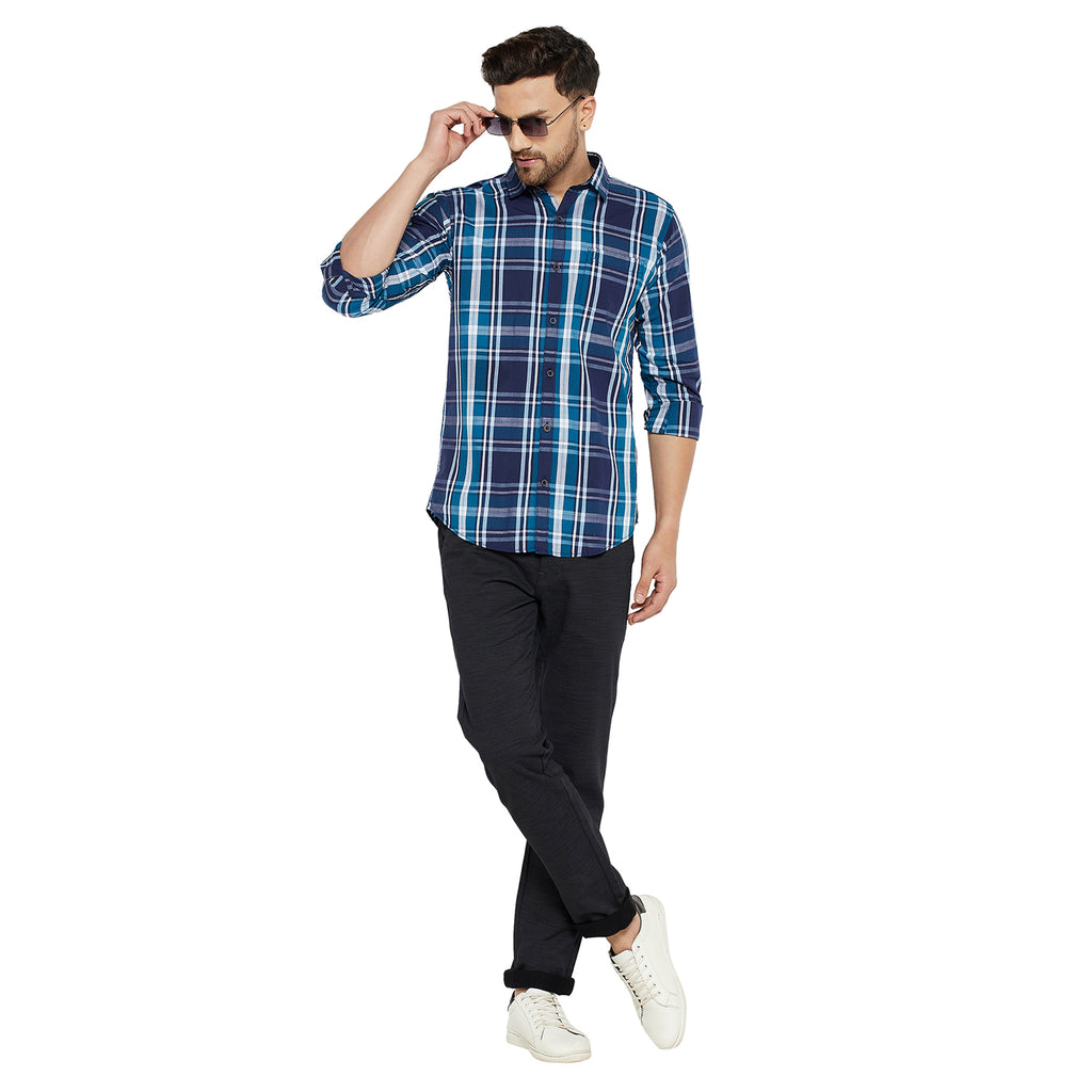 Duke Urban Men Slim Fit Solid Spread Collar Casual Shirt (SDO5CKR)