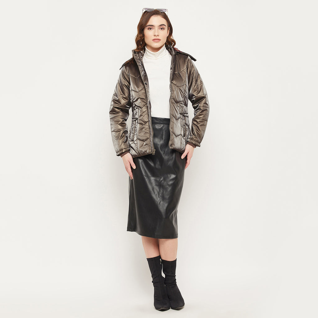 Duke Urban Women Full Sleeve Embossed Quilted Jacket (SDZ6698)