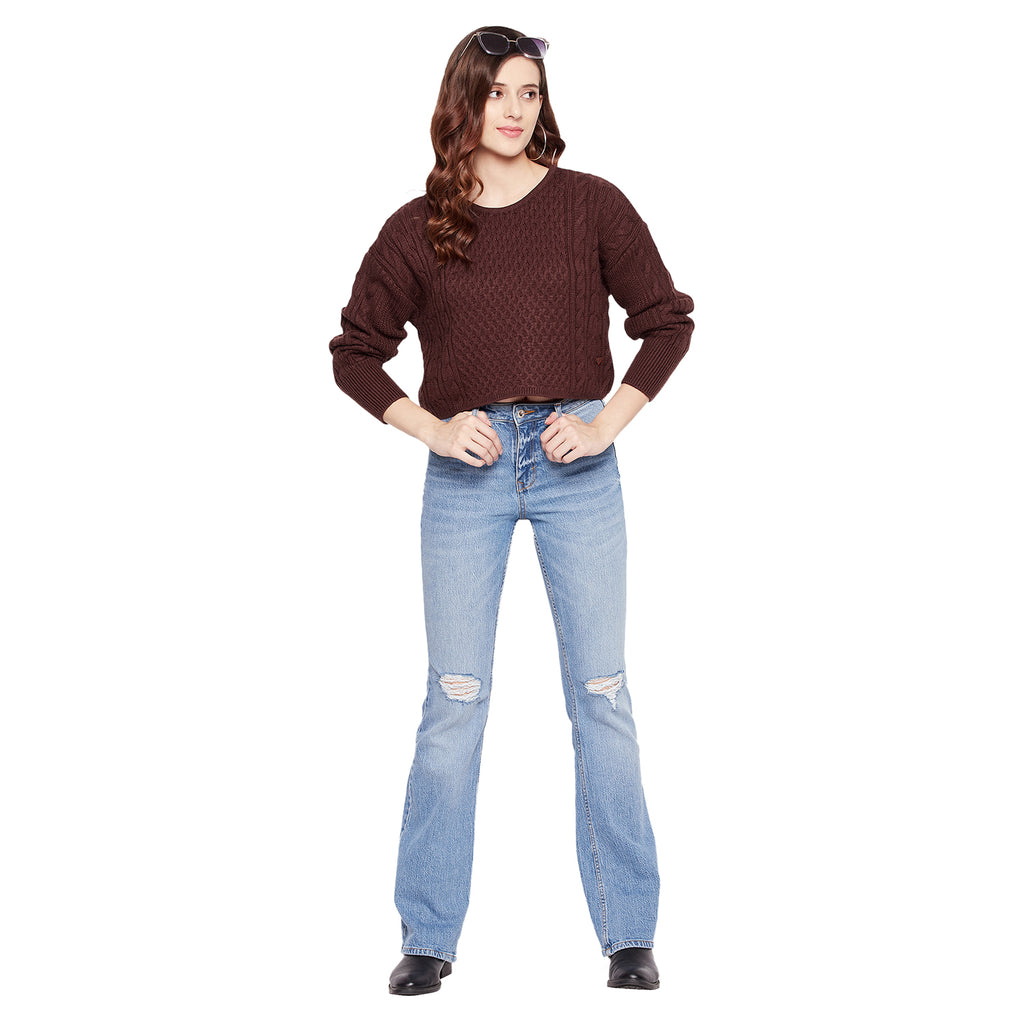 Duke Urban Women Full Sleeve Crop Sweater (SDS934)