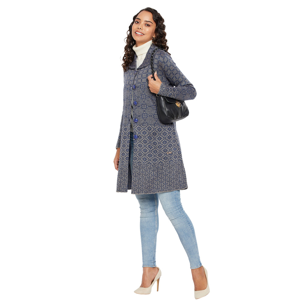 Duke Urban Women Collared Neck Cardigan  (SDS1136)