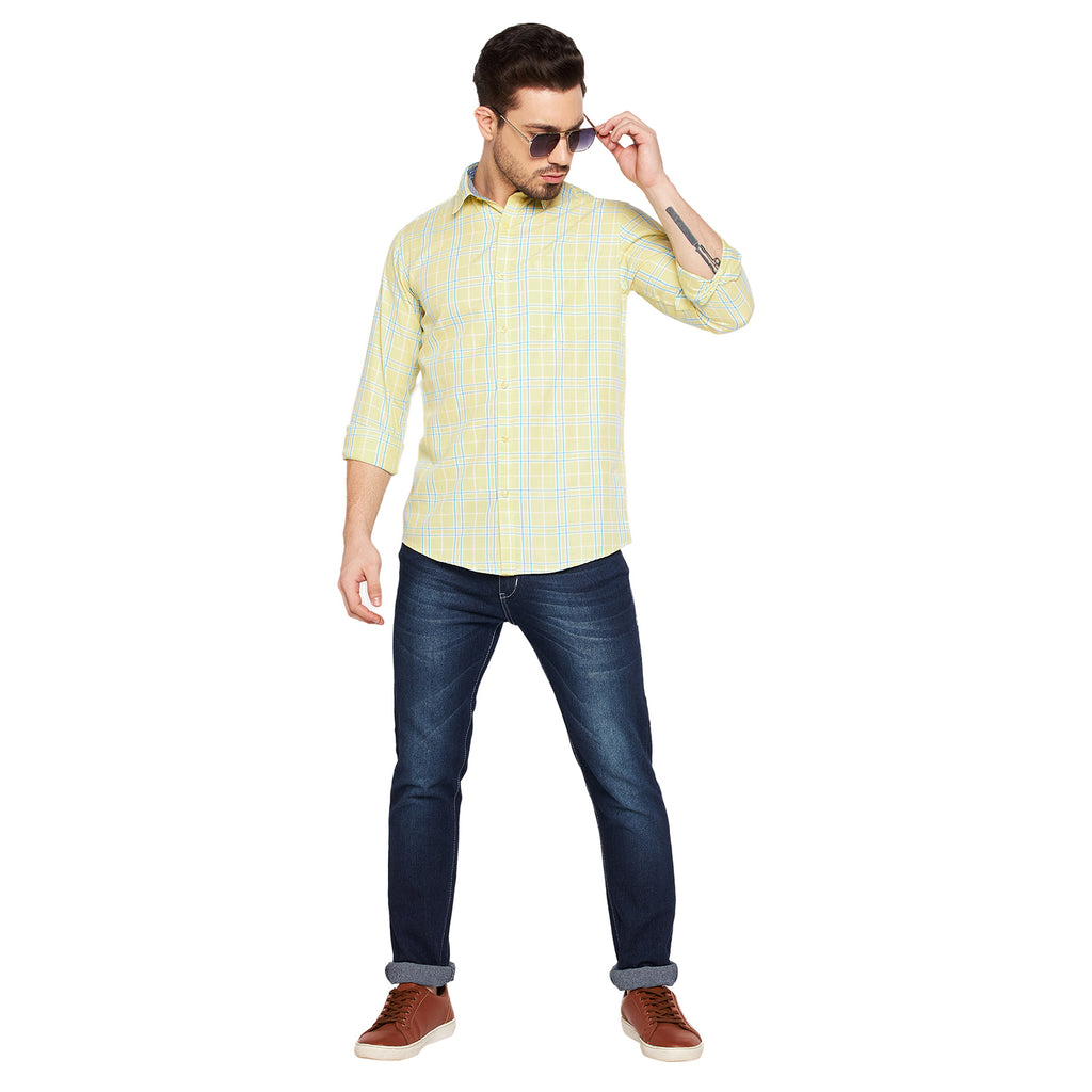 Duke Urban Men Slim Fit Checkered Spread Collar Casual Shirt (SD7CKTQ)