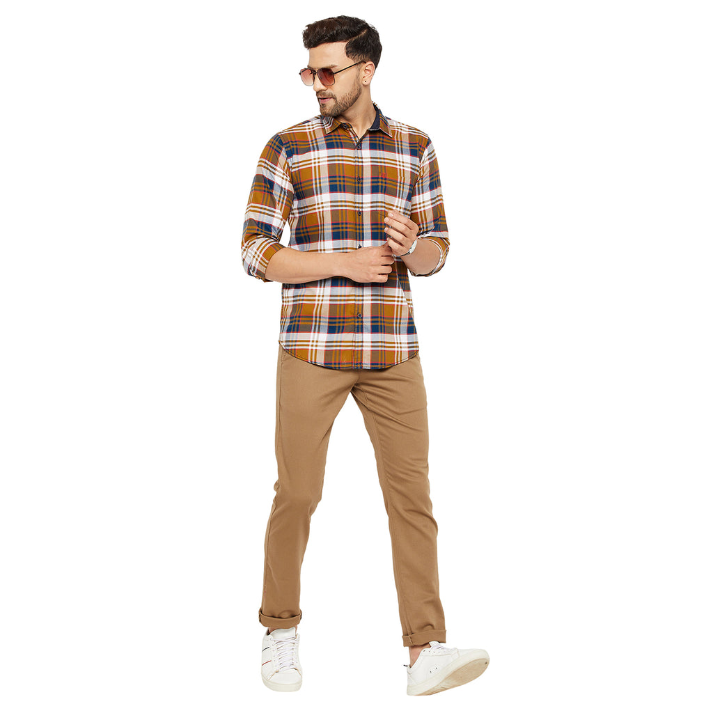 Duke Urban Men Slim Fit Solid Spread Collar Casual Shirt (SDO5CKOL)