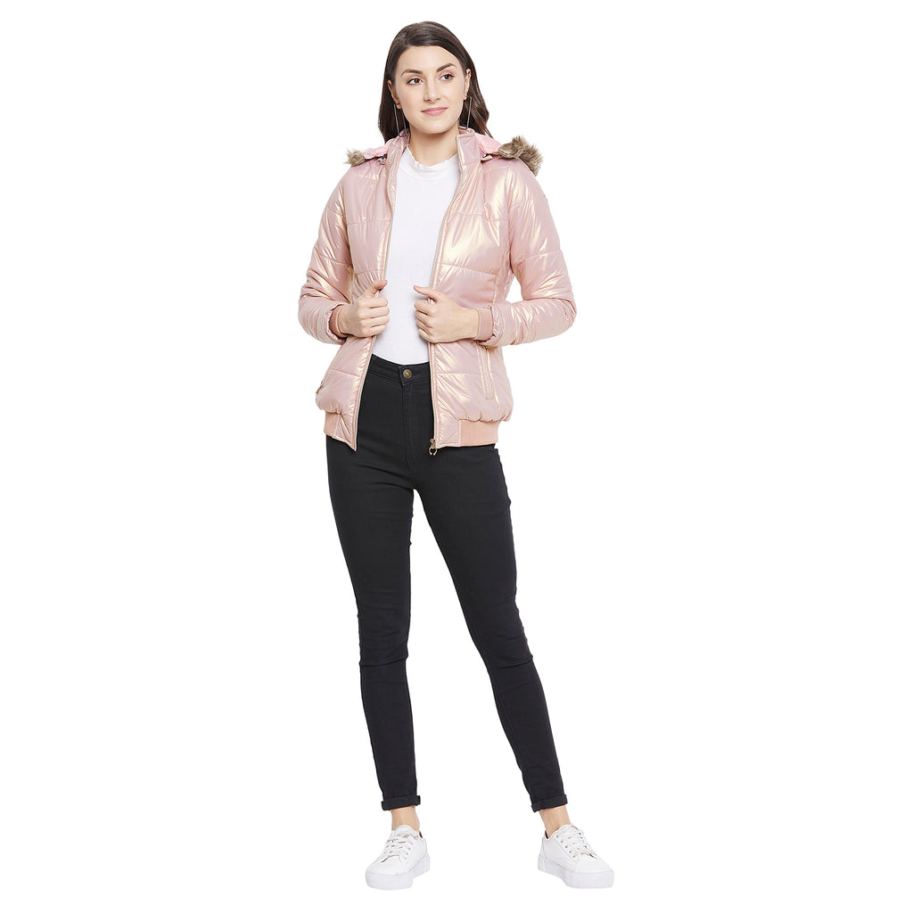 Duke Urban Women Full Sleeve Mettalic Quilted Jacket (SDZ6748)