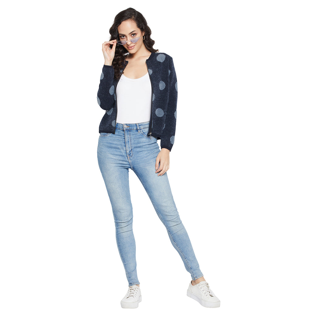 Duke Urban Women Full sleeve Round Neck Zipper Cardigan (SDS1005)