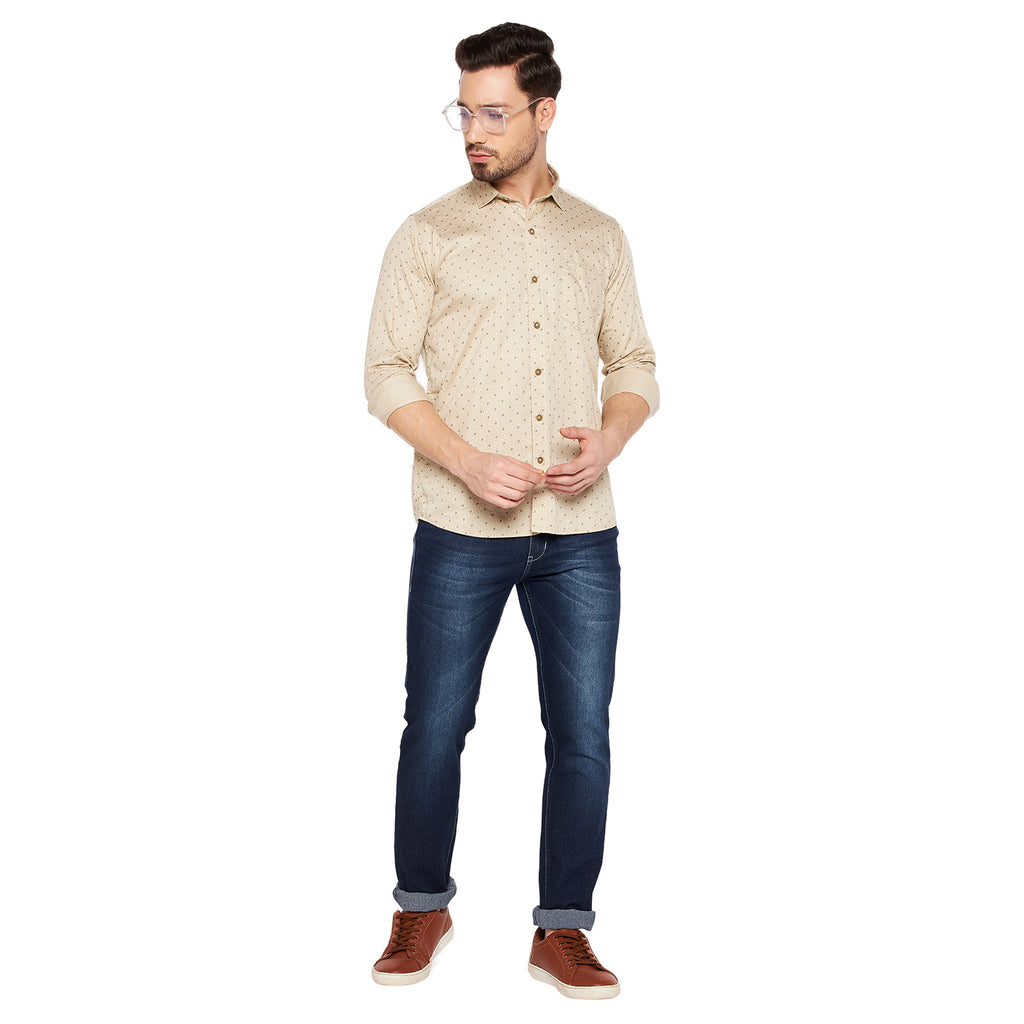Duke Urban Men Slim Fit Printed Spread Collar Casual Shirt (SDO8PRSI)