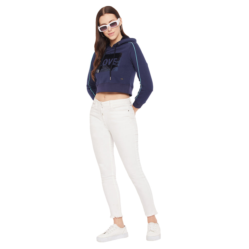 Duke Urban Women Hooded Crop Sweatshirt (LFX762)