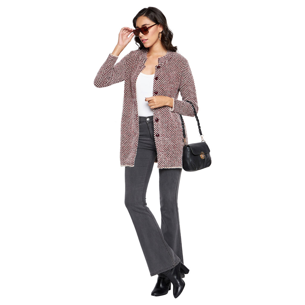 Duke Urban Women Full sleeve Collared Neck Cardigan (SDS1117)