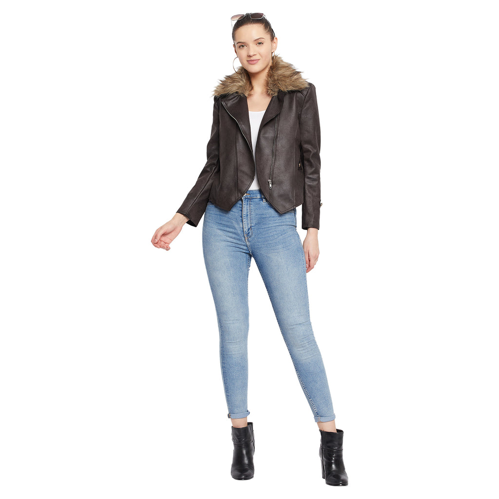 Duke Urban Women Full Sleeve Cropped Coat (SDZ6730)
