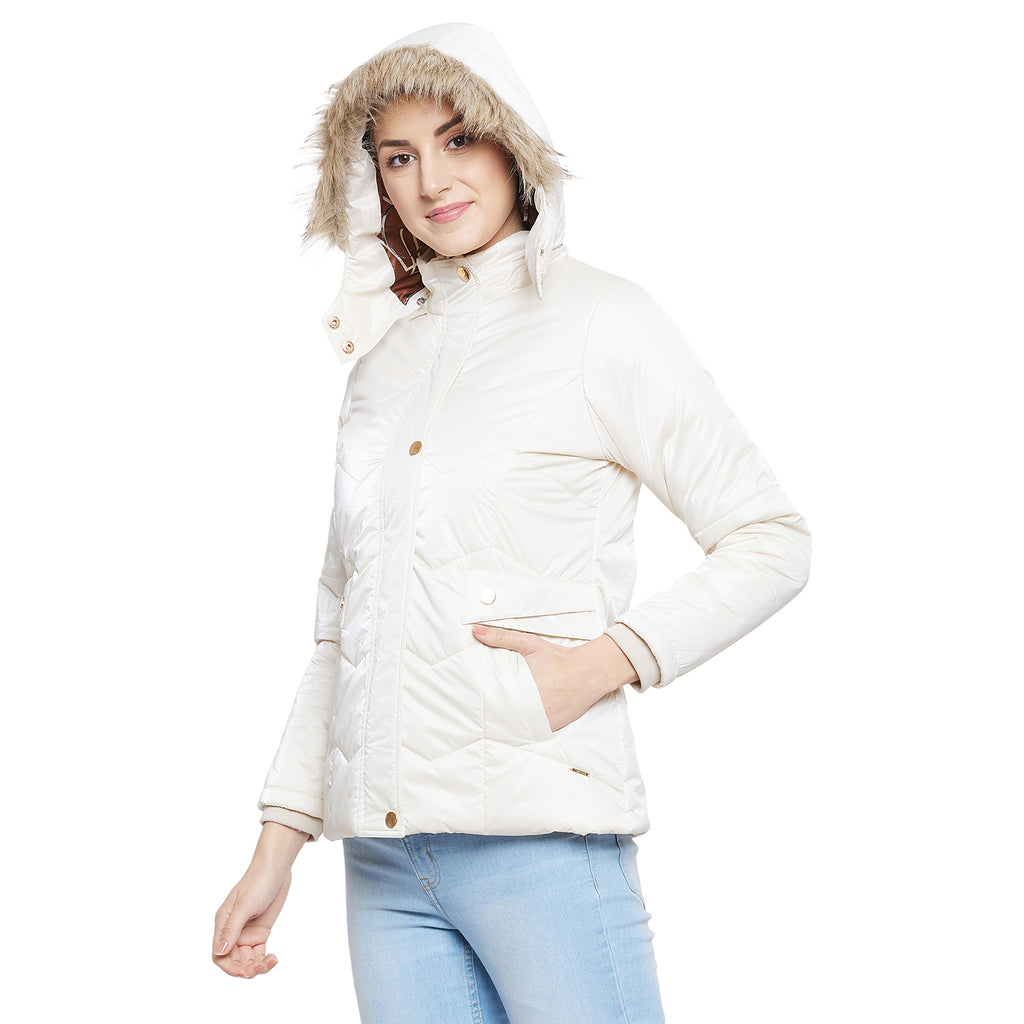Duke Urban Women Full Sleeve Embossed Quilted Jacket (SDZ6698)