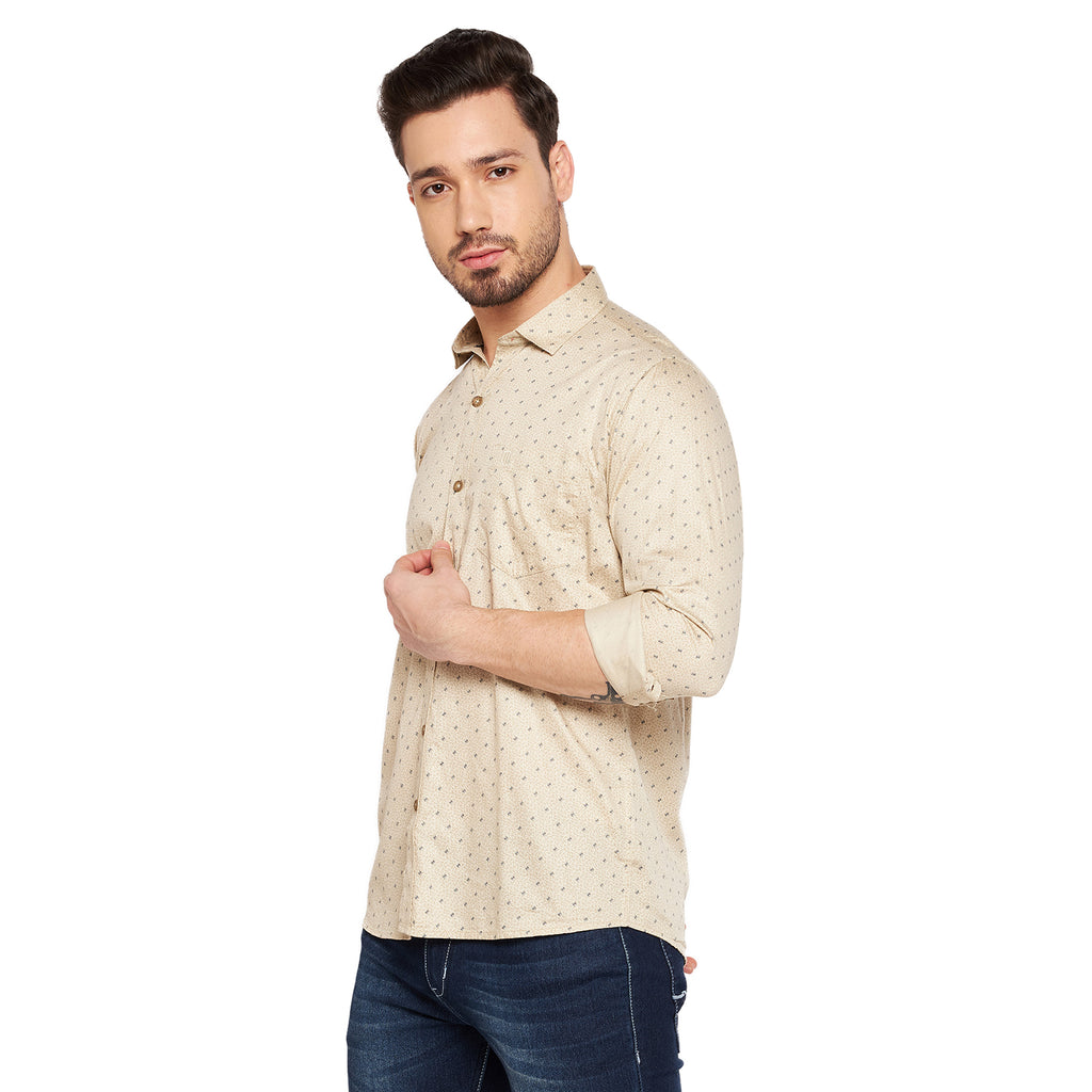 Duke Urban Men Slim Fit Printed Spread Collar Casual Shirt (SDO8PRSI)