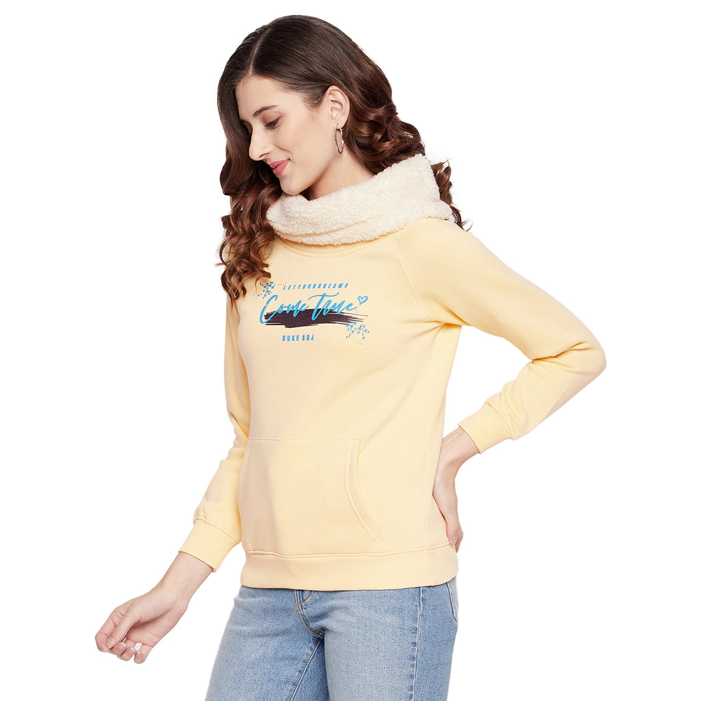 Duke Urban Women Full Sleeve Cowl Neck Sweatshirt (LFX777)