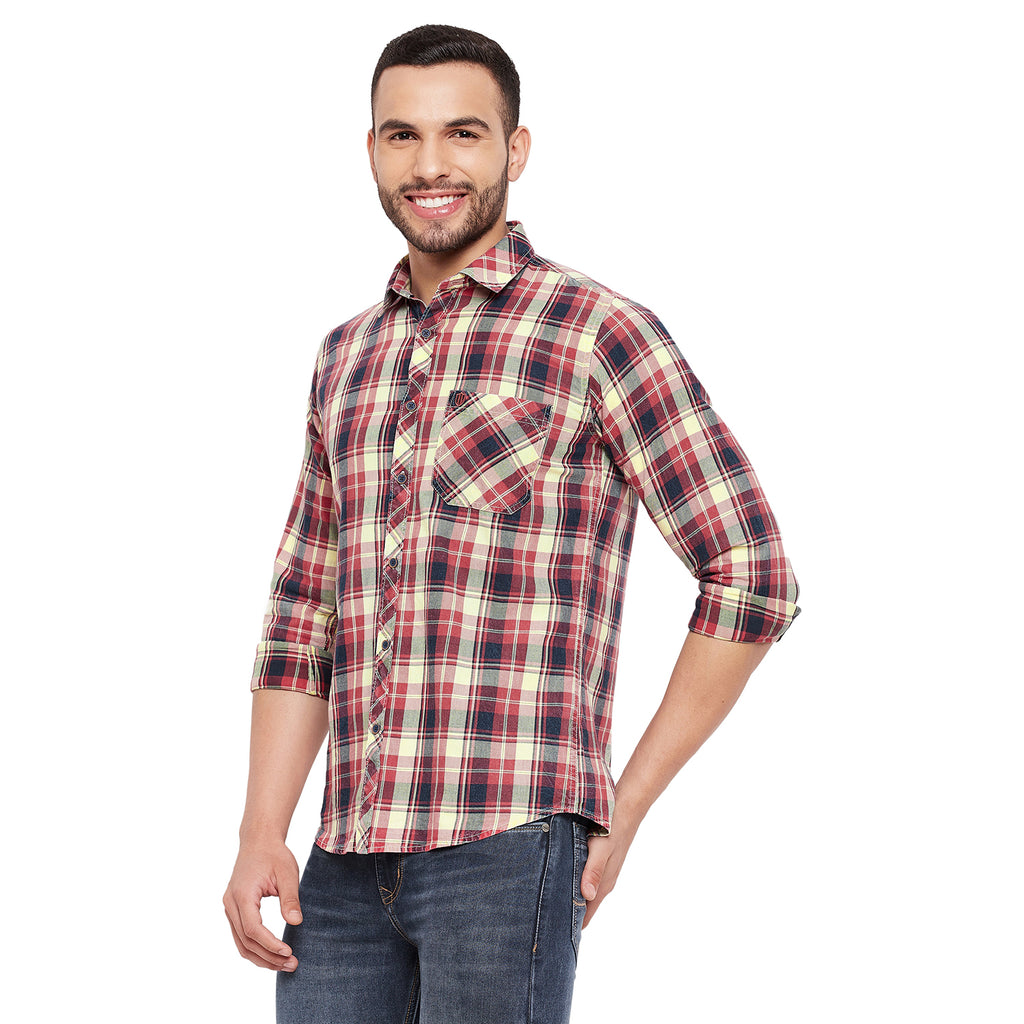 Duke Urban Men Slim Fit Checkered Spread Collar Casual Shirt (SDO9CKIG)