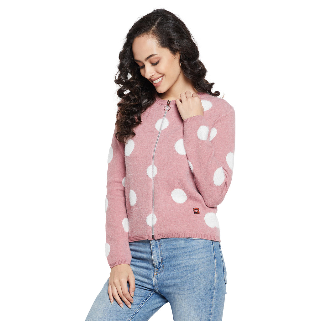 Duke Urban Women Full sleeve Round Neck Zipper Cardigan (SDS1005)