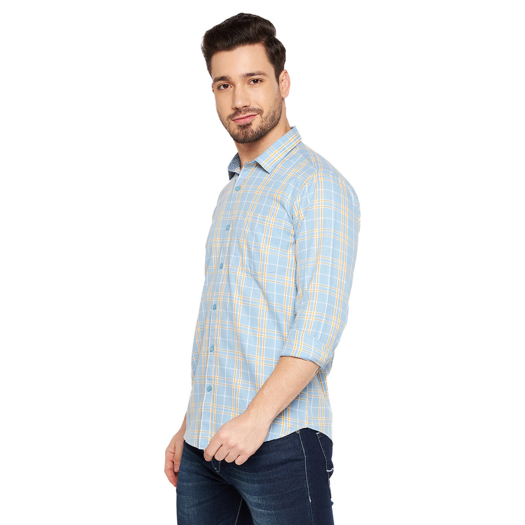 Duke Urban Men Slim Fit Checkered Spread Collar Casual Shirt (SD7CKTQ)