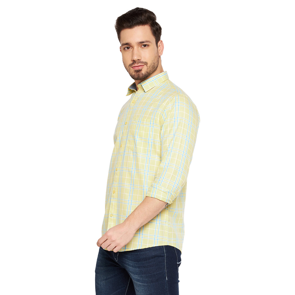Duke Urban Men Slim Fit Checkered Spread Collar Casual Shirt (SD7CKTQ)