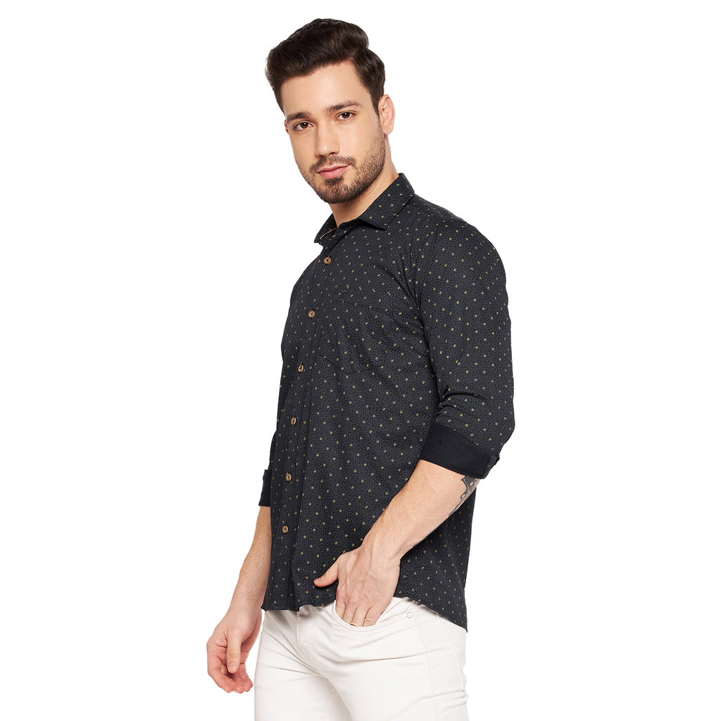 Duke Urban Men Slim Fit Printed Spread Collar Casual Shirt (SDO8PRSI)