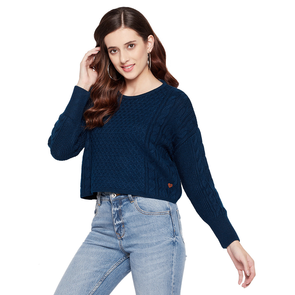 Duke Urban Women Full Sleeve Crop Sweater (SDS934)