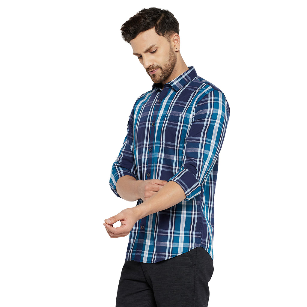 Duke Urban Men Slim Fit Solid Spread Collar Casual Shirt (SDO5CKR)