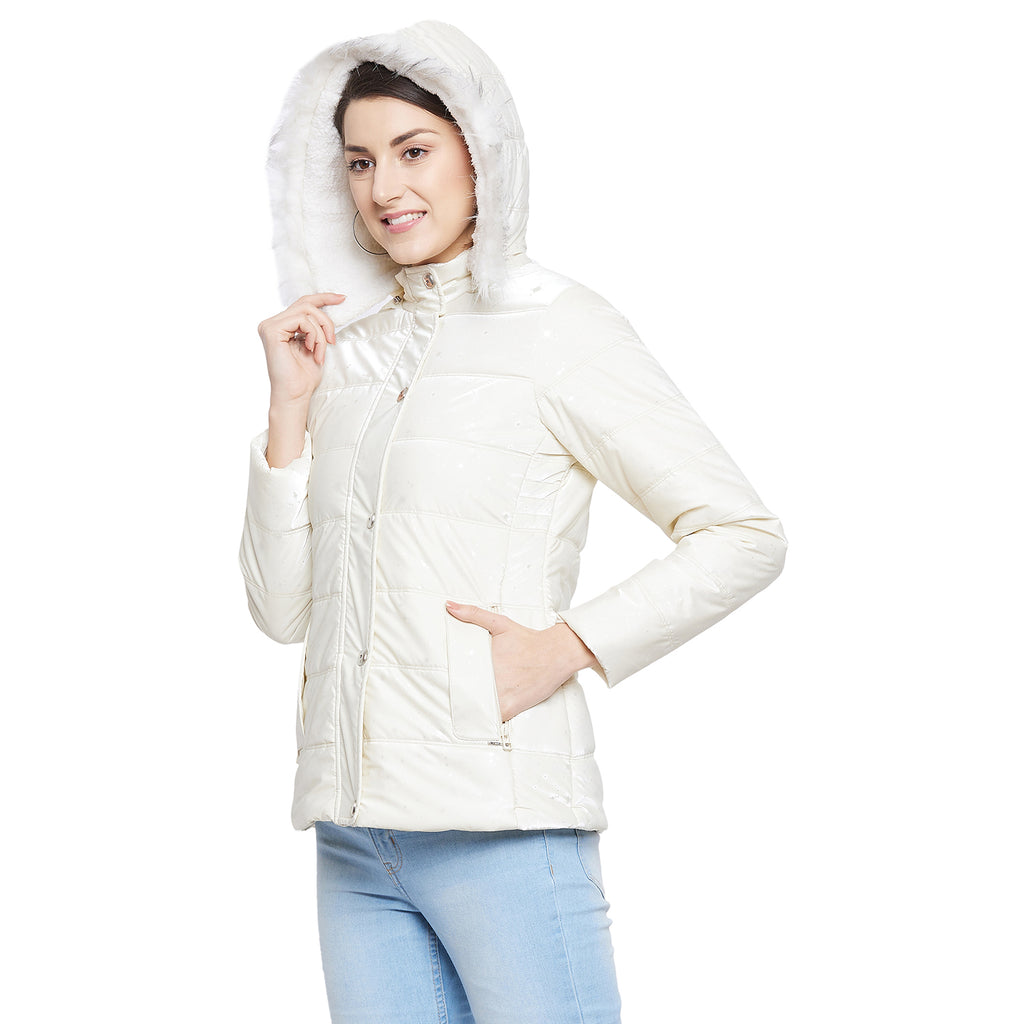 Duke Urban Women Full Sleeve Embossed Quilted Jacket (SDZ6741)