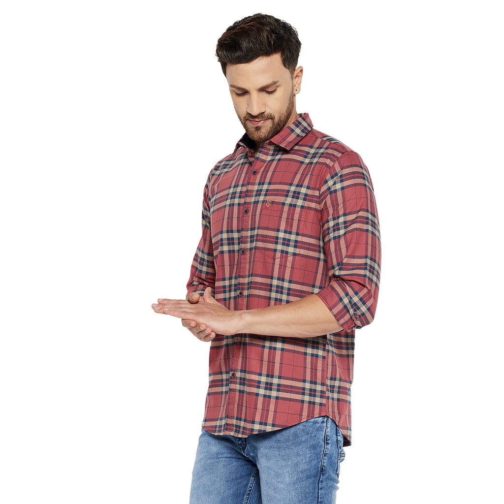Duke Urban Men Slim Fit Solid Spread Collar Casual Shirt (SDO5CKOE)
