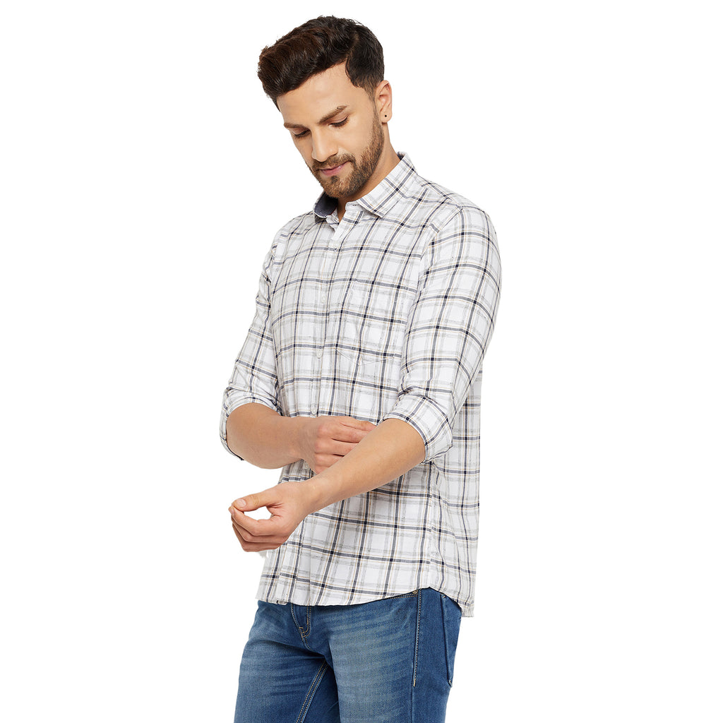 Duke Urban Men Slim Fit Solid Spread Collar Casual Shirt (SDO8CKLC)