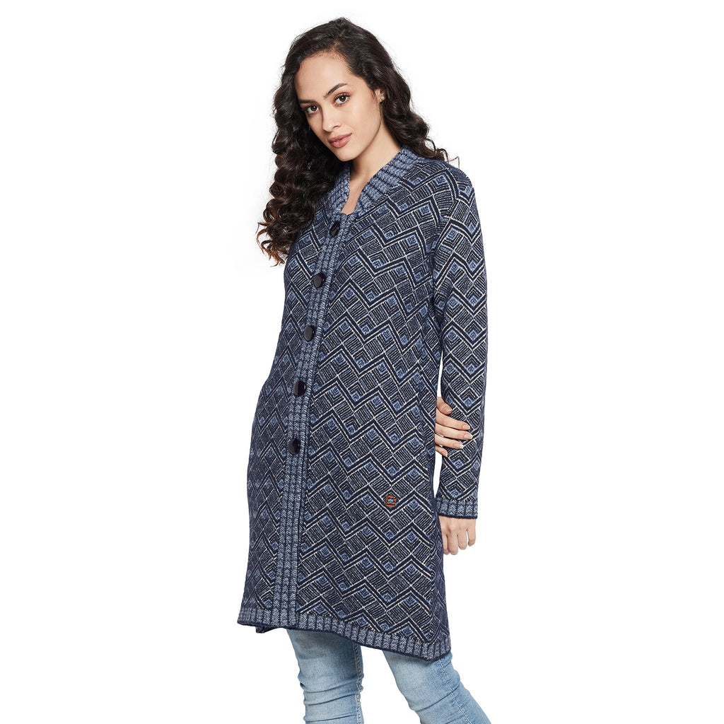 Duke Urban Women Full sleeve Collared Neck Cardigan (SDS1090)