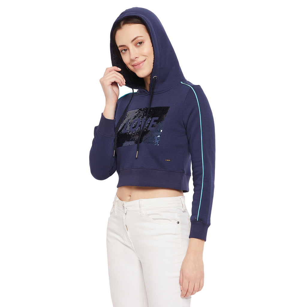 Duke Urban Women Hooded Crop Sweatshirt (LFX762)