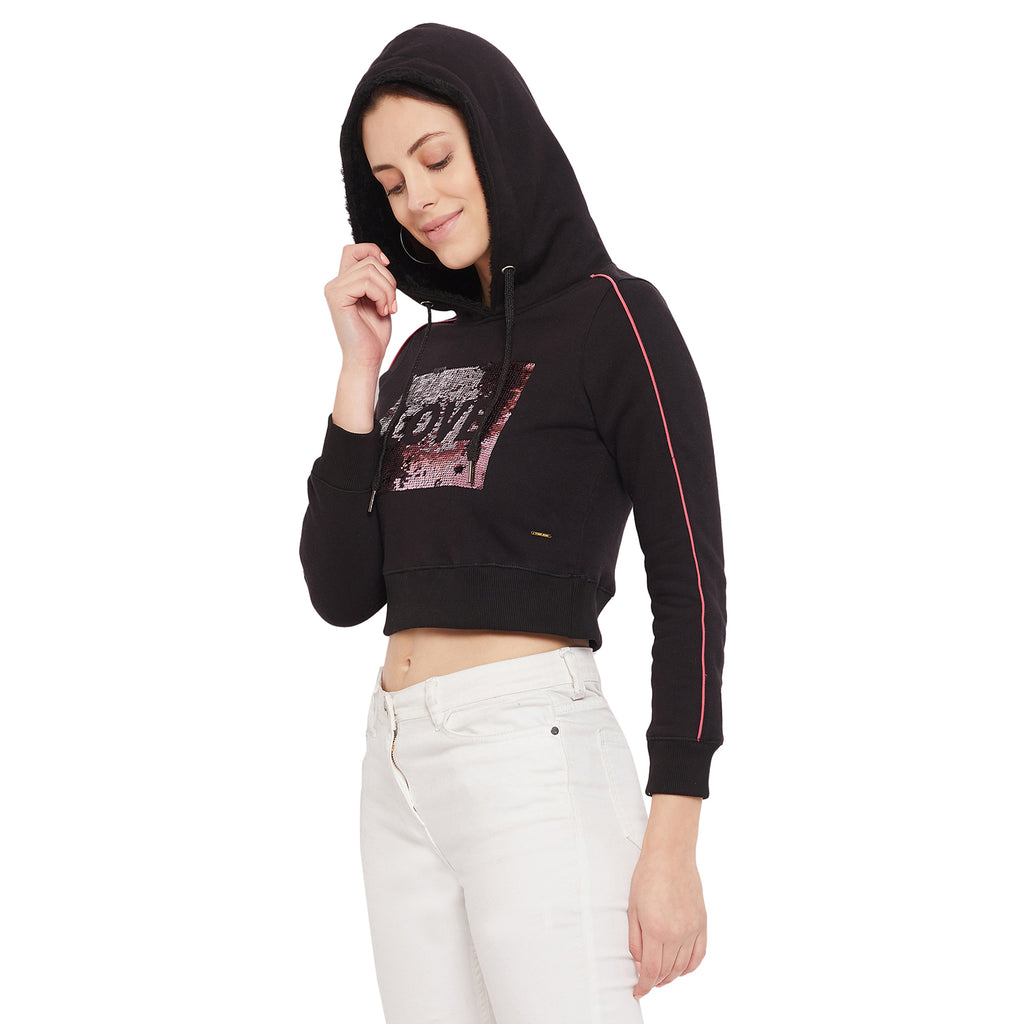 Duke Urban Women Hooded Crop Sweatshirt (LFX762)