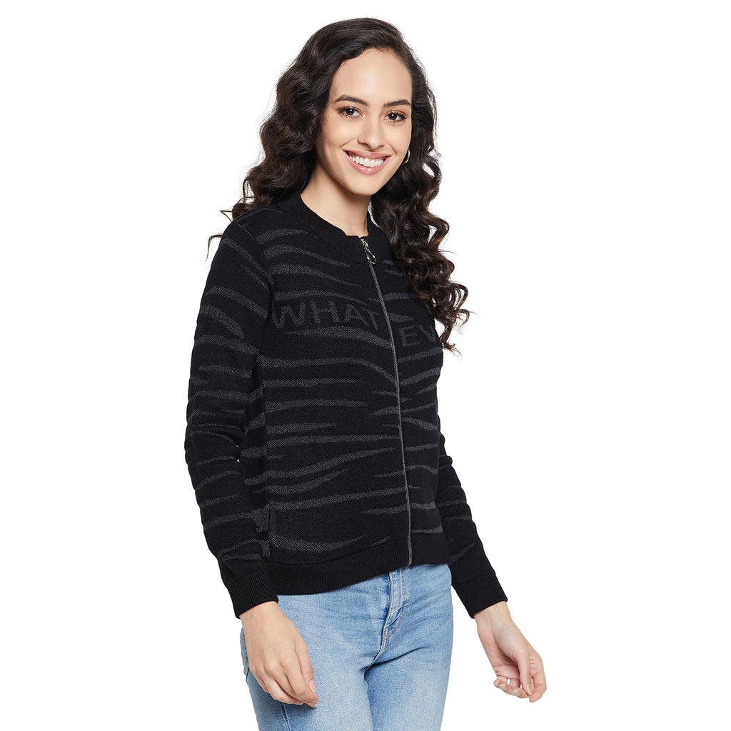 Duke Urban Women Full sleeve Round Neck Zipper Cardigan (SDS1004)