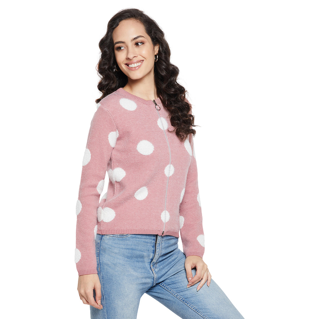 Duke Urban Women Full sleeve Round Neck Zipper Cardigan (SDS1005)