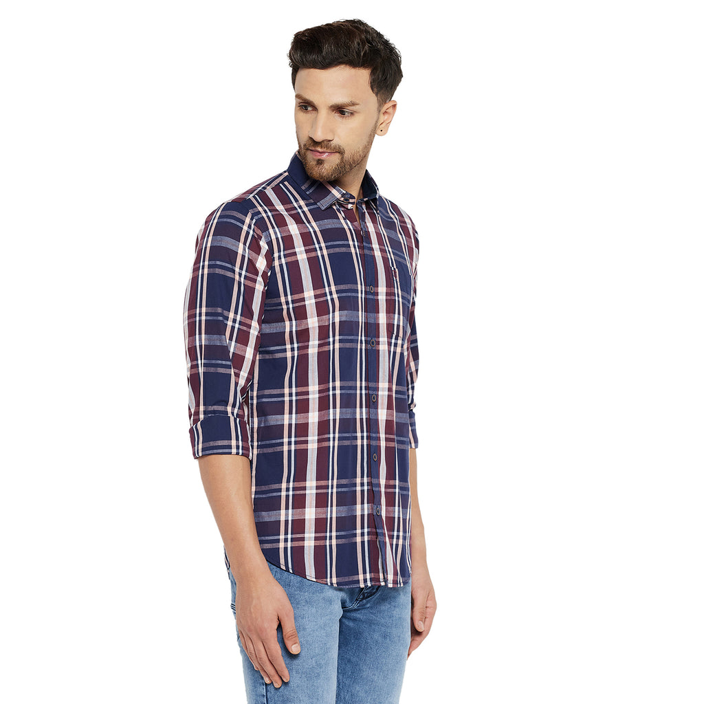 Duke Urban Men Slim Fit Solid Spread Collar Casual Shirt (SDO5CKR)