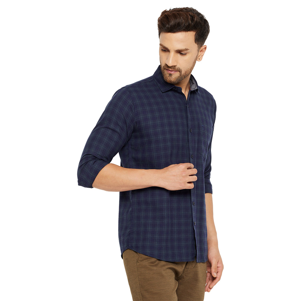 Duke Urban Men Slim Fit Solid Spread Collar Casual Shirt (SDO8CKLD)