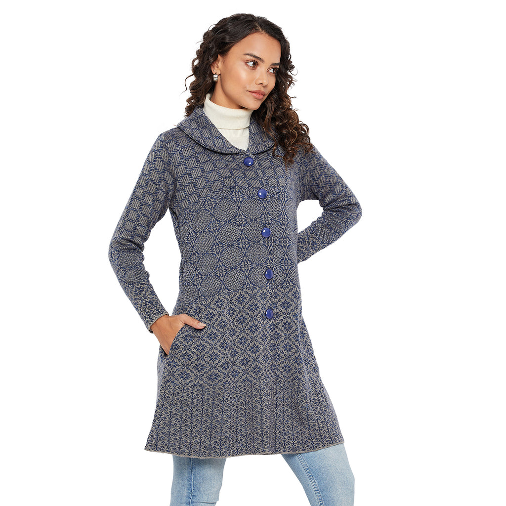 Duke Urban Women Collared Neck Cardigan  (SDS1136)