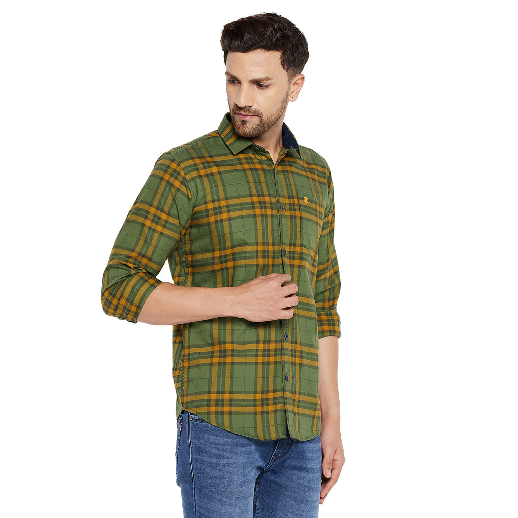 Duke Urban Men Slim Fit Solid Spread Collar Casual Shirt (SDO5CKOE)