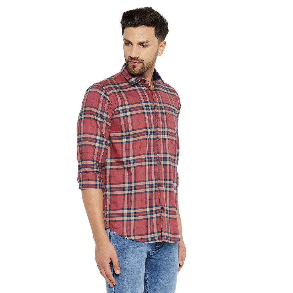 Duke Urban Men Slim Fit Solid Spread Collar Casual Shirt (SDO5CKOE)