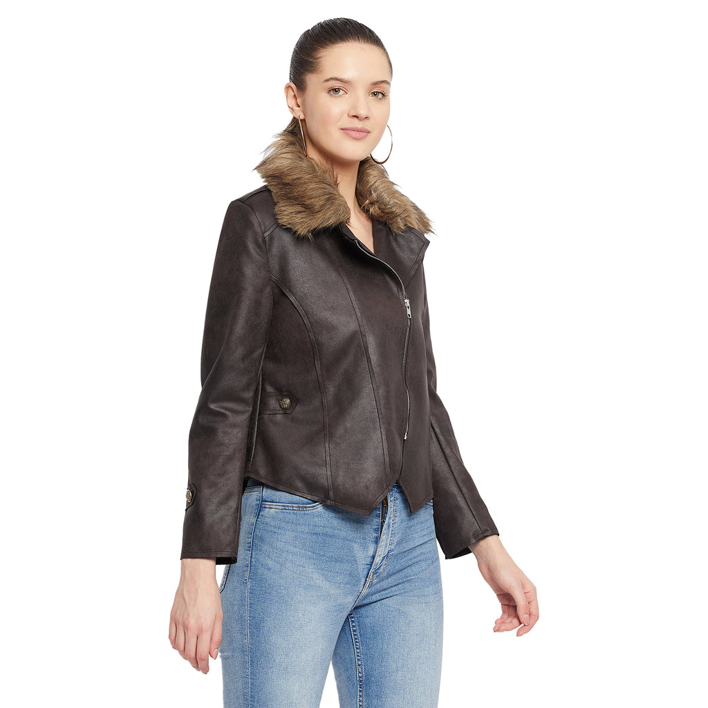 Duke Urban Women Full Sleeve Cropped Coat (SDZ6730)