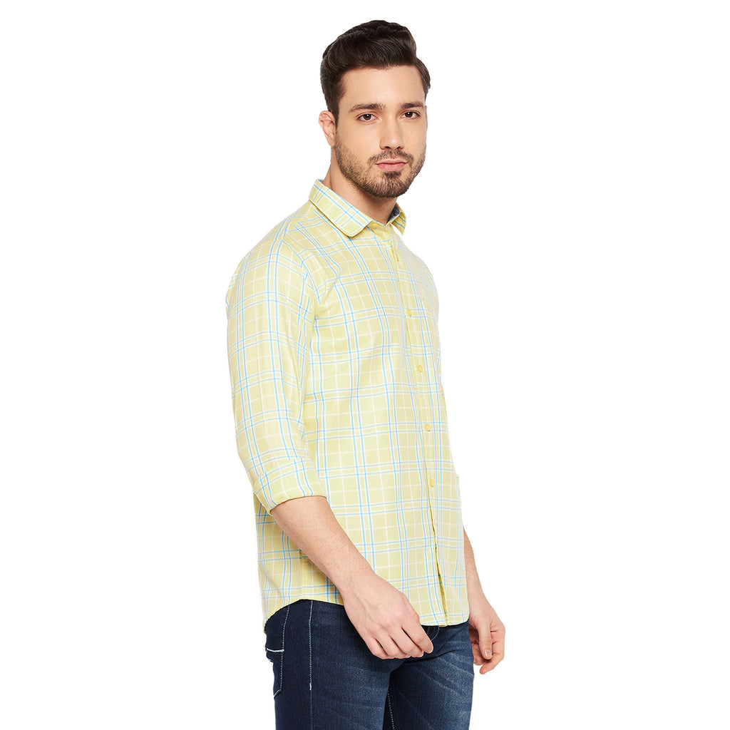 Duke Urban Men Slim Fit Checkered Spread Collar Casual Shirt (SD7CKTQ)