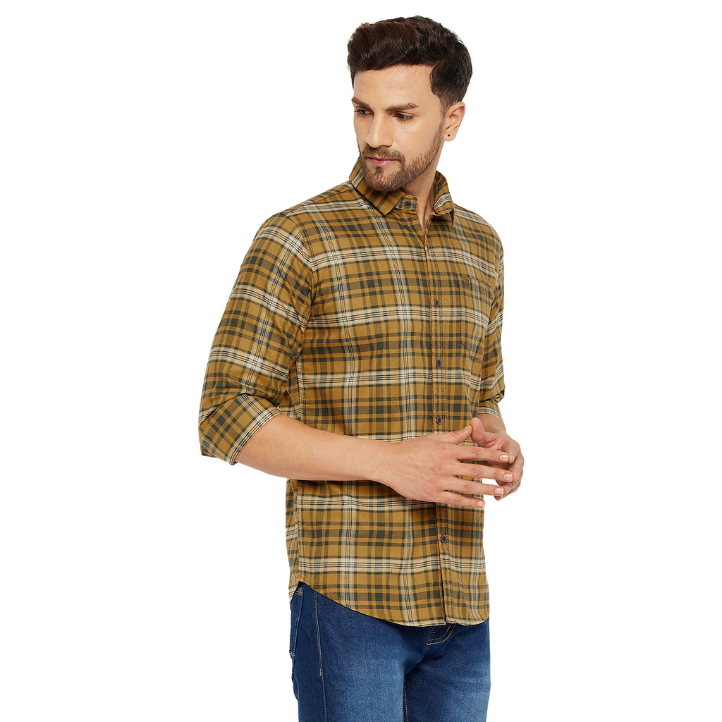 Duke Urban Men Slim Fit Solid Spread Collar Casual Shirt (SDO5CKOF)