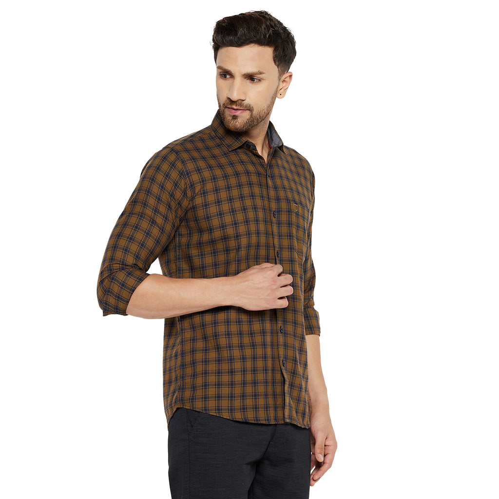 Duke Urban Men Slim Fit Solid Spread Collar Casual Shirt (SDO8CKLD)